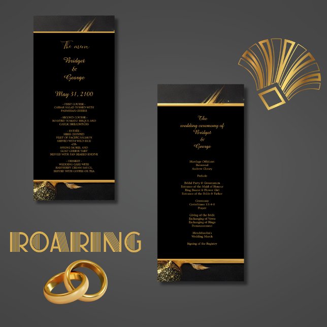 vintage black gold 1920s wedding programme (Creator Uploaded)