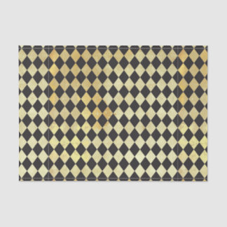 Vintage Black & Gold Harlequin Pattern  Tissue Paper