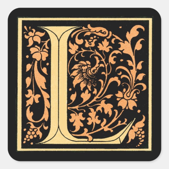 Vintage Black & Gold Letter ‘L’ - Sticker (Front)
