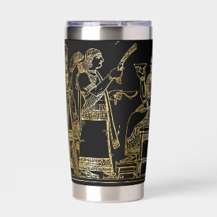 Vintage Black Gold Persian Art Insulated Tumbler