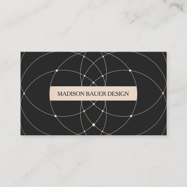 Vintage  Black  Gold Stylish Designer Business Card (Front)