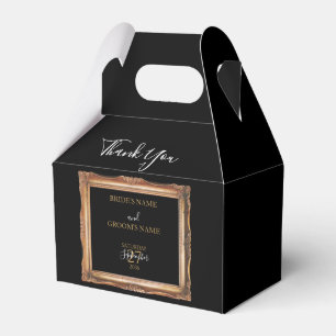 Vintage Black & Gold Wedding Favour Box