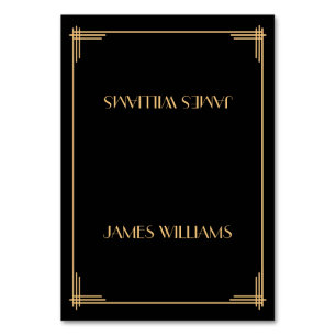 Vintage Black Great Gatsby Art Deco Place Cards