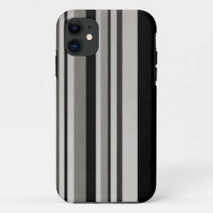 Vintage Black Grey Patterns Stripes iPhone Case