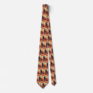 Vintage Black Halloween Cat Tie
