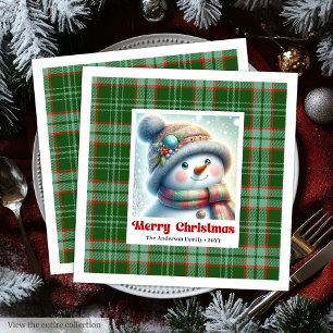 Vintage black highland cow buffalo plaid napkin