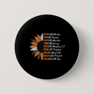 Vintage Black History Month Sunflower Dream Like M 6 Cm Round Badge