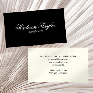 Vintage Black Ivory Old Money Style Custom Business Card