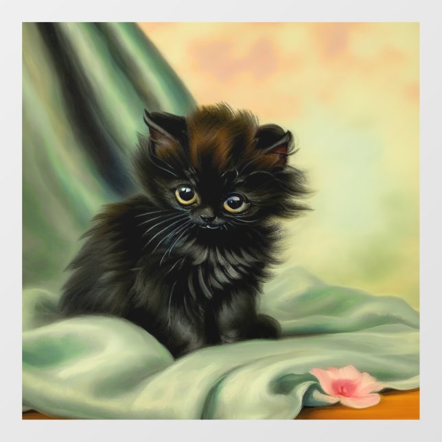 Vintage Black Kitten Illustration (Sheet)