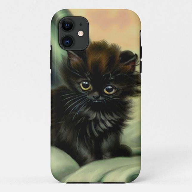 Vintage Black Kitten Illustration Case-Mate iPhone Case (Back)