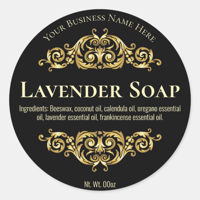 Vintage Black Label For Homemade Soap (Front)