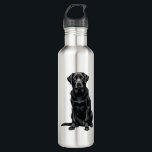 Vintage Black Labrador Retriever Dog Portrait Illu 710 Ml Water Bottle<br><div class="desc">Vintage Black Labrador Retriever Dog Portrait Illustration 2</div>