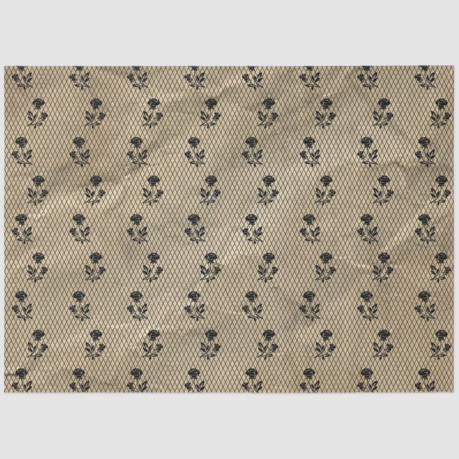 Vintage Black Lace decoupage Tissue Paper (Front)