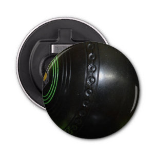 Vintage Black Lawn Bowls, Magnetic Bottle Opener