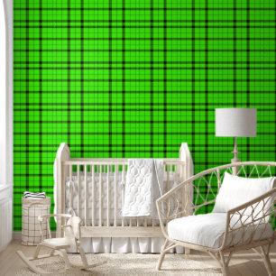 Vintage Black Lines on Green Textured  Wallpaper