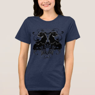 Vintage Black Lions with Swirls Tunic Dress Tri-Blend Shirt