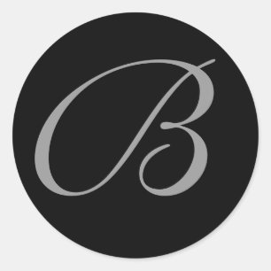 Vintage Black Monogrammed Wedding Envelopel Seals