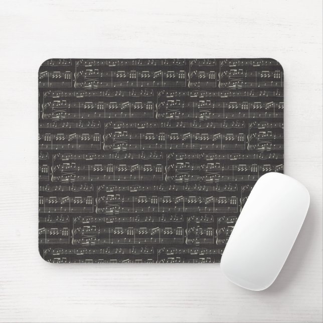 Vintage black music note Pattern Musician  Mouse Pad (With Mouse)
