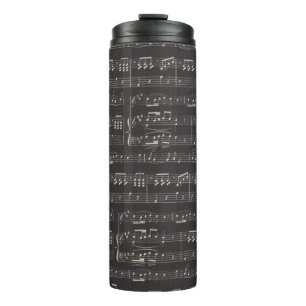 Vintage black music note Pattern Musician   Thermal Tumbler