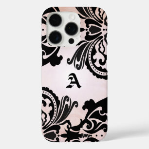 Vintage Black Pink Damask iPhone 16 Pro Case