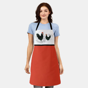 Vintage Black Rooster  Apron