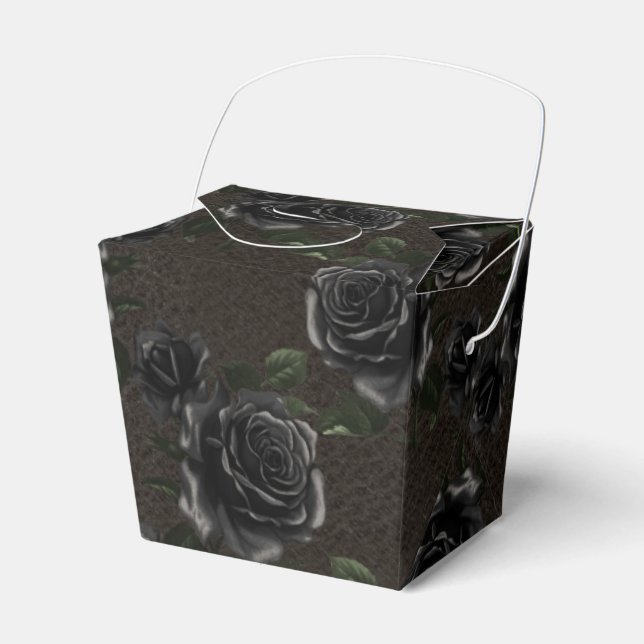 Vintage Black Roses Favour Box (Front Side)