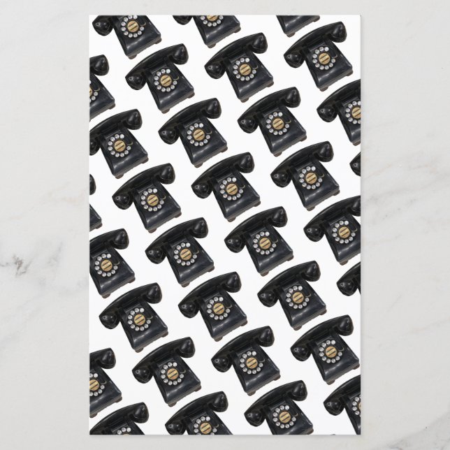 Vintage Black Rotary Phone (Front)