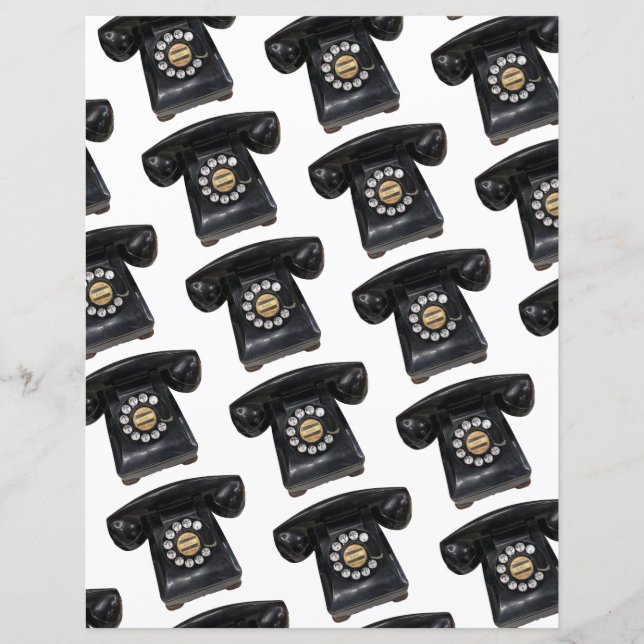 Vintage Black Rotary Phone (Front)