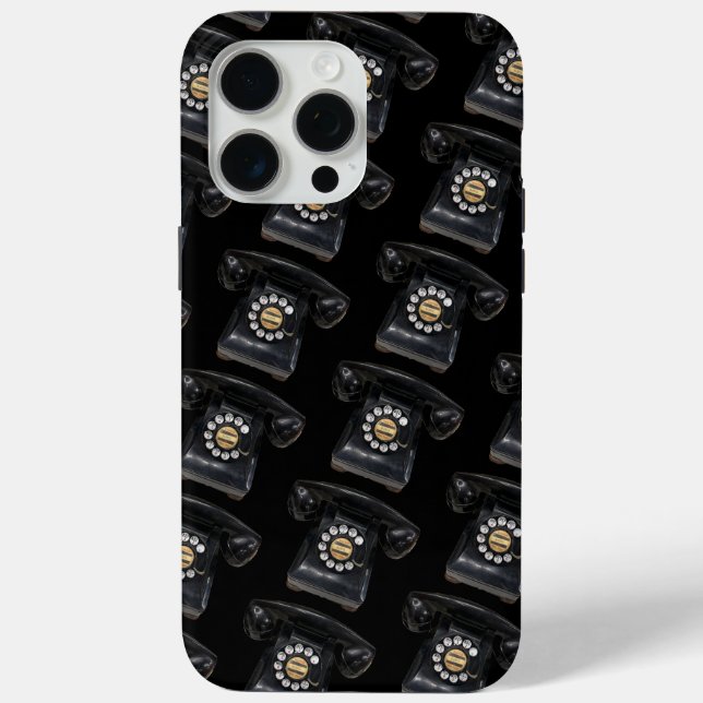 Vintage Black Rotary Phone Case-Mate iPhone Case (Back)