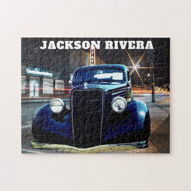 Vintage Black Sedan Jigsaw Puzzle (Horizontal)