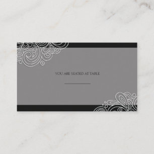Vintage Black Swirl Wedding Placecards