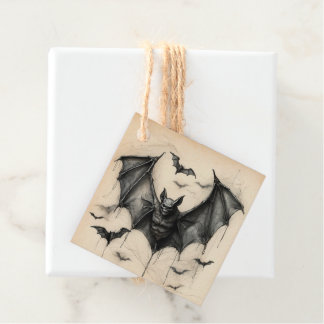 Vintage Black Vampire Bat Favour Tags