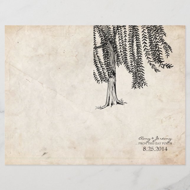 Vintage Black Weeping Willow Program Cover (Front)