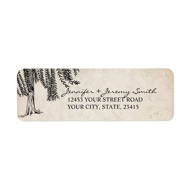 Vintage Black Weeping Willow Tree (Front)