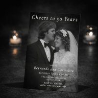 Vintage Black White 50 Years Anniversary