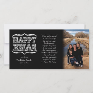 Vintage Black & White Christmas Photo Card