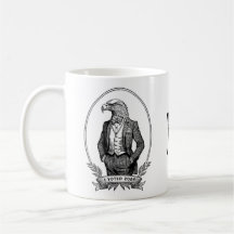 Vintage Black White Eagle Illustration I Voted Mug