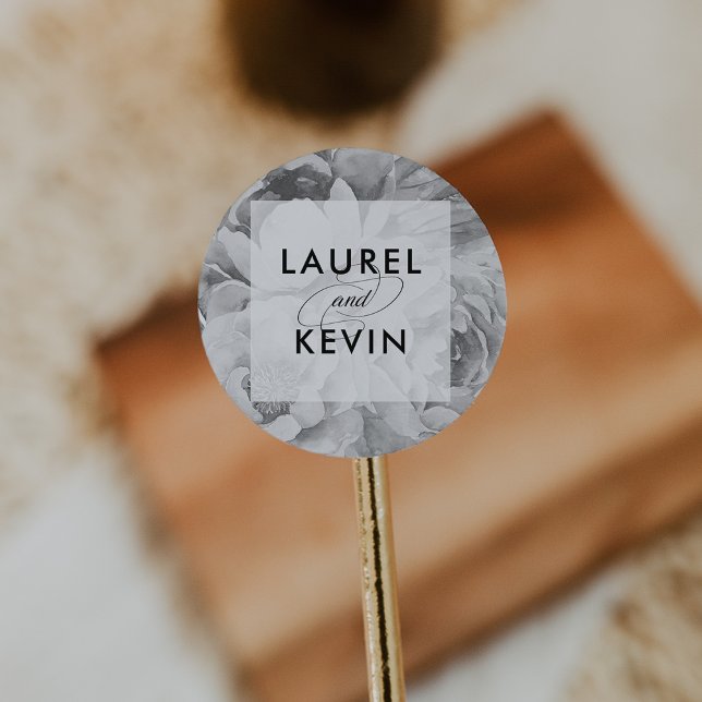 Vintage Black & White Floral Wedding Stickers (Creator Uploaded)