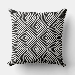 Vintage Black & White Nested Squares Cushion