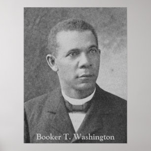 Vintage Black & White Photo Booker T. Washington Poster