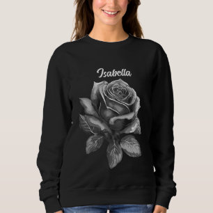 Vintage Black & White Rose Sweatshirt