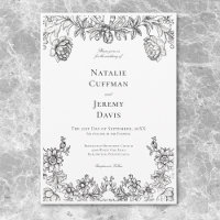 Vintage Black & White Tapestry Floral Wedding