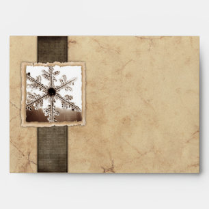 Vintage Black Winter Snowflake Envelope