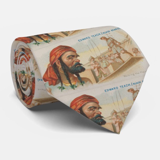 Vintage Blackbeard The Pirate Illustration (1888) Tie (Rolled)