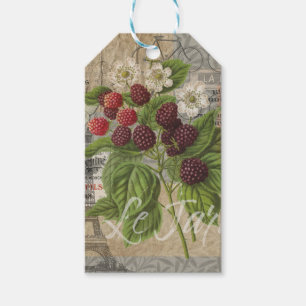 Vintage Blackberries & French Ephemera Art Collage Gift Tags