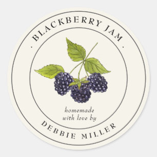 Vintage Blackberry jam canning jar Label