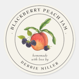 Vintage Blackberry Peach jam Craft Labels