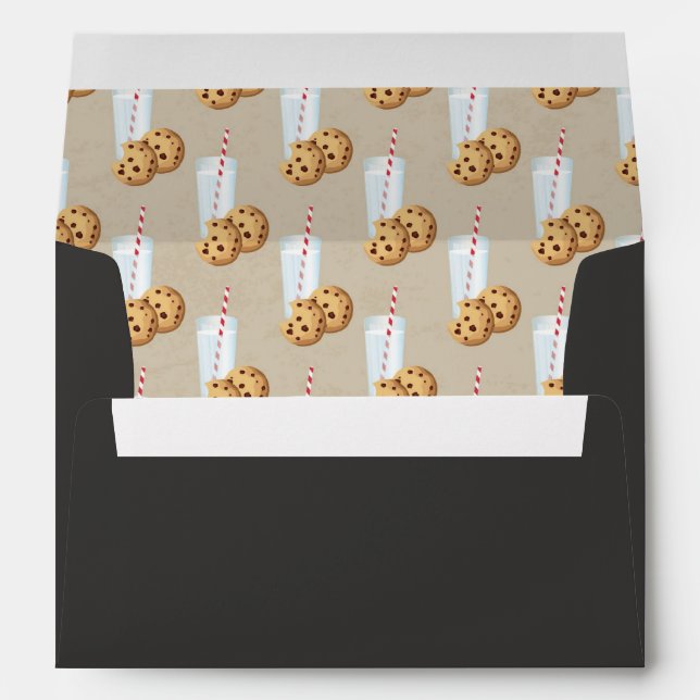 Vintage Blackboard Milk & Cookies Birthday Envelop Envelope (Back (Bottom))
