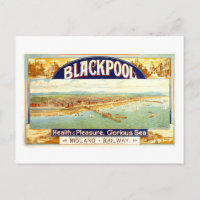 Vintage Blackpool England Travel Poster