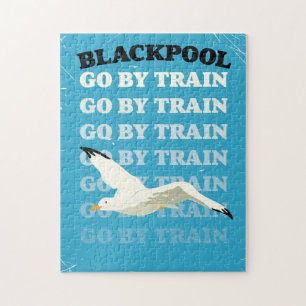 Vintage Blackpool seaside poster Jigsaw Puzzle